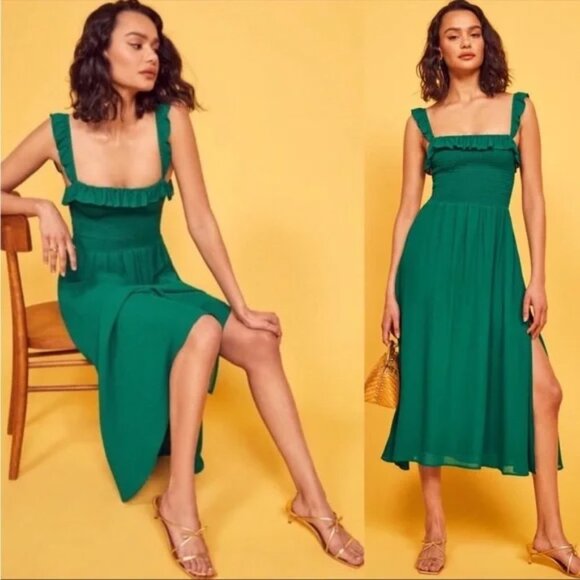 Reformation Dresses & Skirts - Reformation Siesta Smocked Midi Dress Size XS